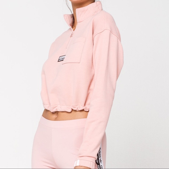 ADIDAS Half Zip Pink Sweatshirt - Picture 2 of 6